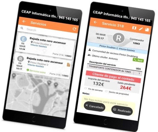 ERP Contenedores, Cubas, Cajas de Obra